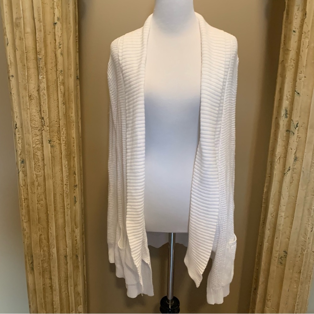 Express white chunky knit sweater cardigan